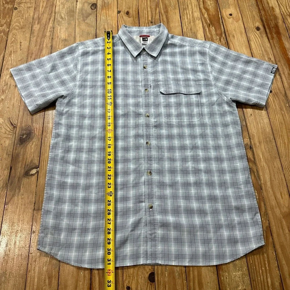 North Face Shirt Mens XL Gray Green Plaid Modal Blend Hiking‎ Gorpcore AH6W